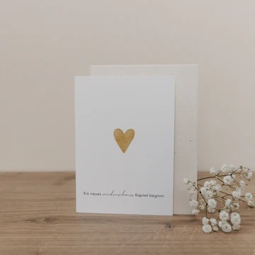 Klappkarte Herz gold