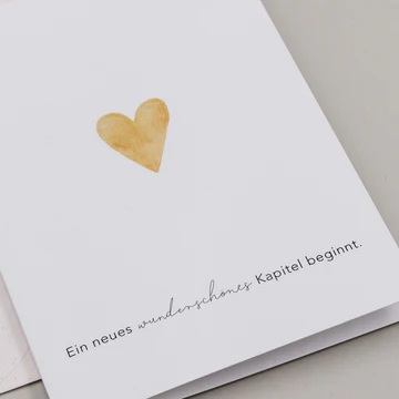 Klappkarte Herz gold