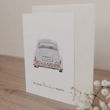Klappkarte Hochzeitsauto