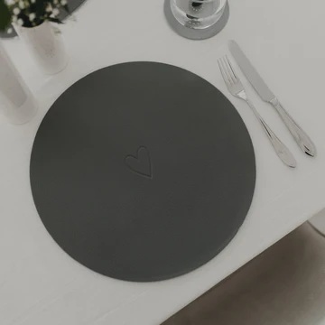 Wendbares Platzset Herz Grau