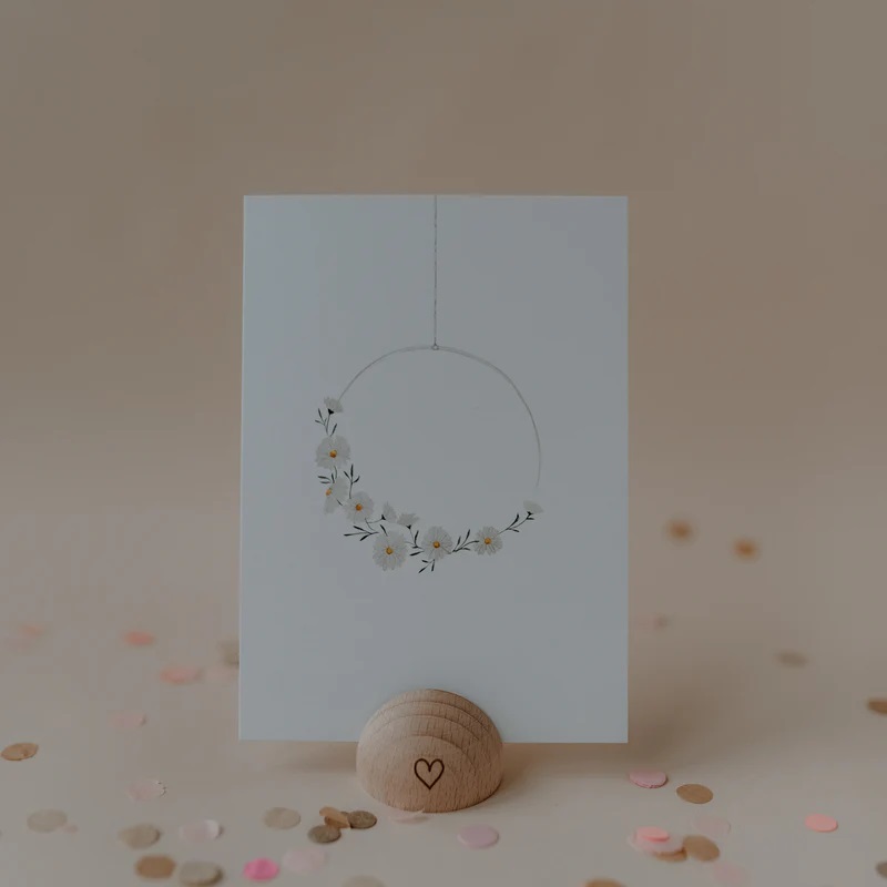 Aquarellkarte Flower Wreath