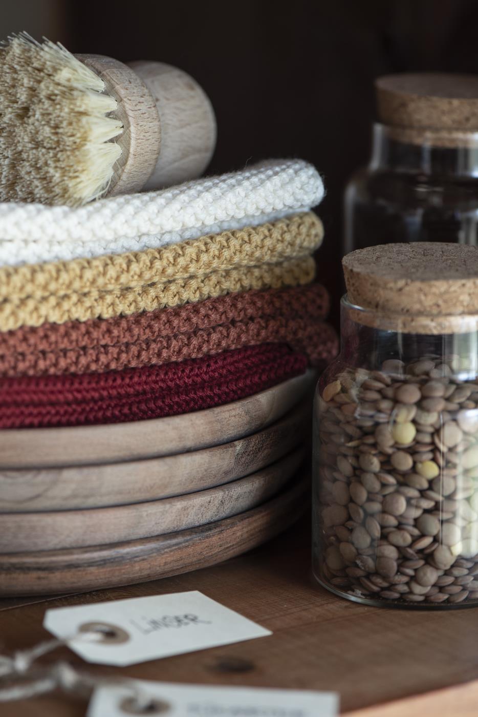 Spüllappen Mynte Latte gestrickt