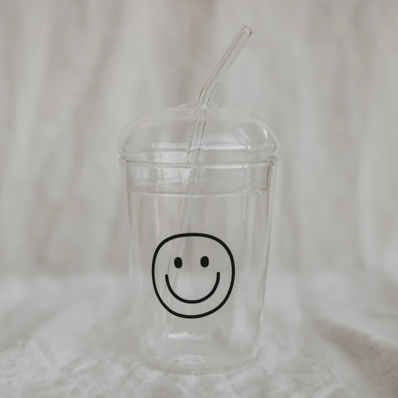 Trinkglas Smiley schwarz