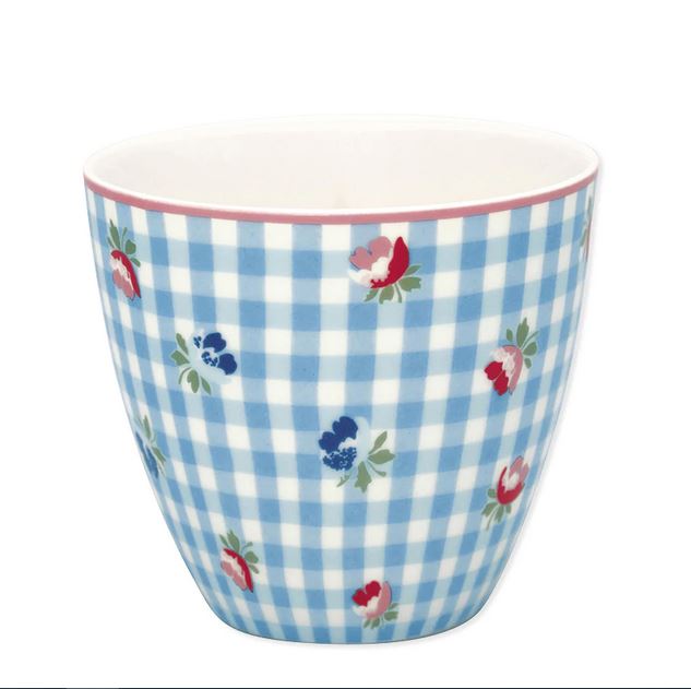 Mini latte cup Viola check pale blue
