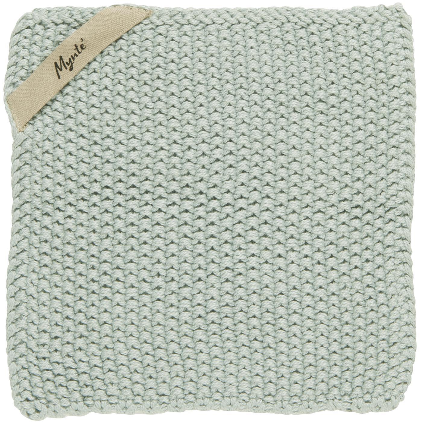 Topflappen Mynte aqua haze gestrickt
