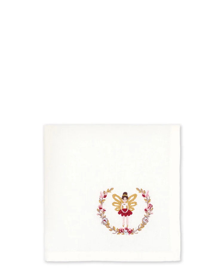 Stoffserviette mit Stickerei Cindarella white