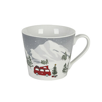 Happy Cup Camper in the snow