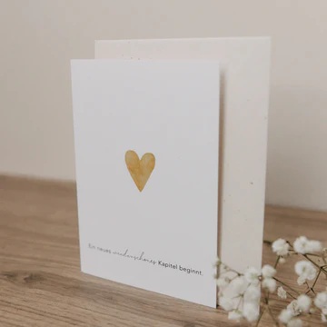 Klappkarte Herz gold