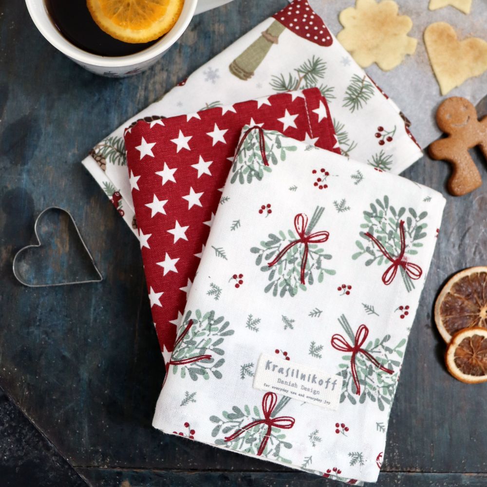 Tea Towel, Stars, Red