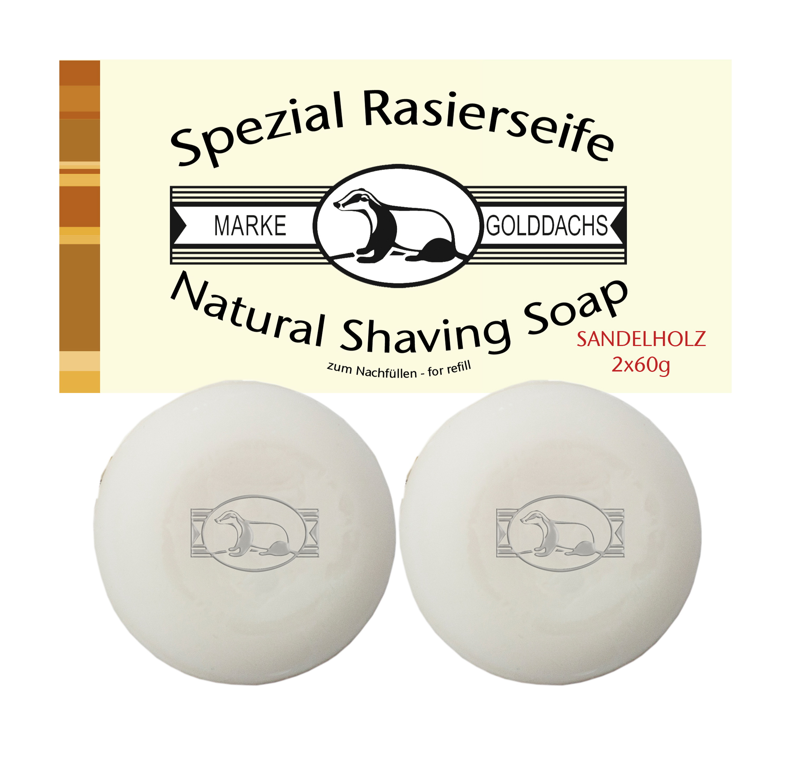 Sandelholz Rasierseife Nachfüllpackung 2x 60g