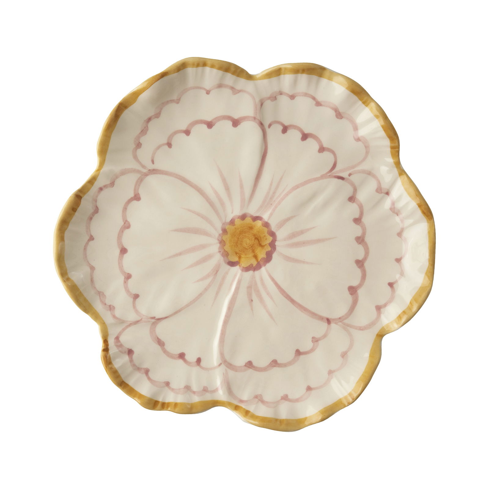 Blume Keramik Beilagenteller - Pink - Hand-painted