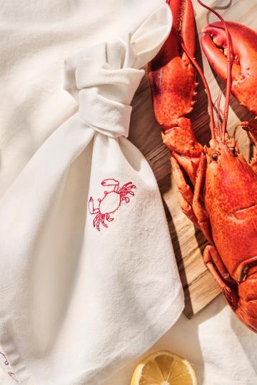 Stoffserviette Atlantis mit Krabbe butter cream