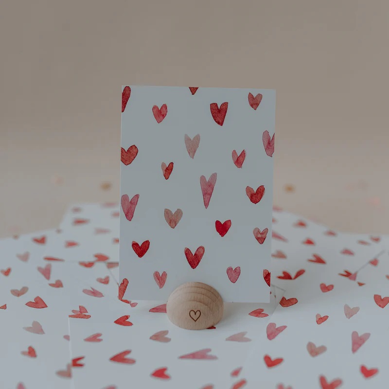 Aquarellkarte Hearts
