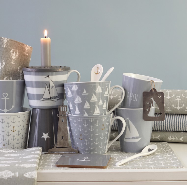 Tischset Anchor Allover grey