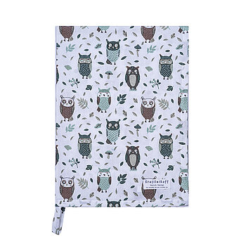 Geschirrtuch Tea Towel Retro owls green
