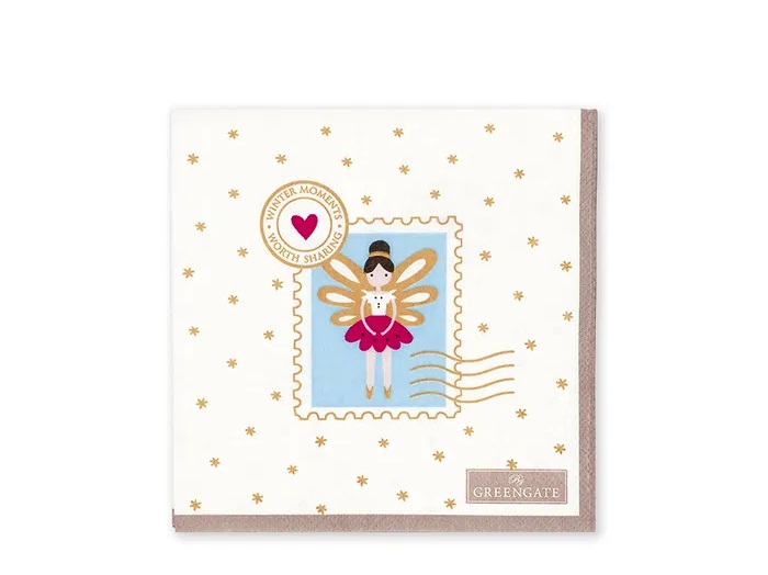 Servietten Napkin Xmas letter white small