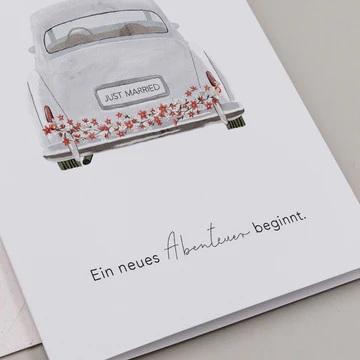 Klappkarte Hochzeitsauto