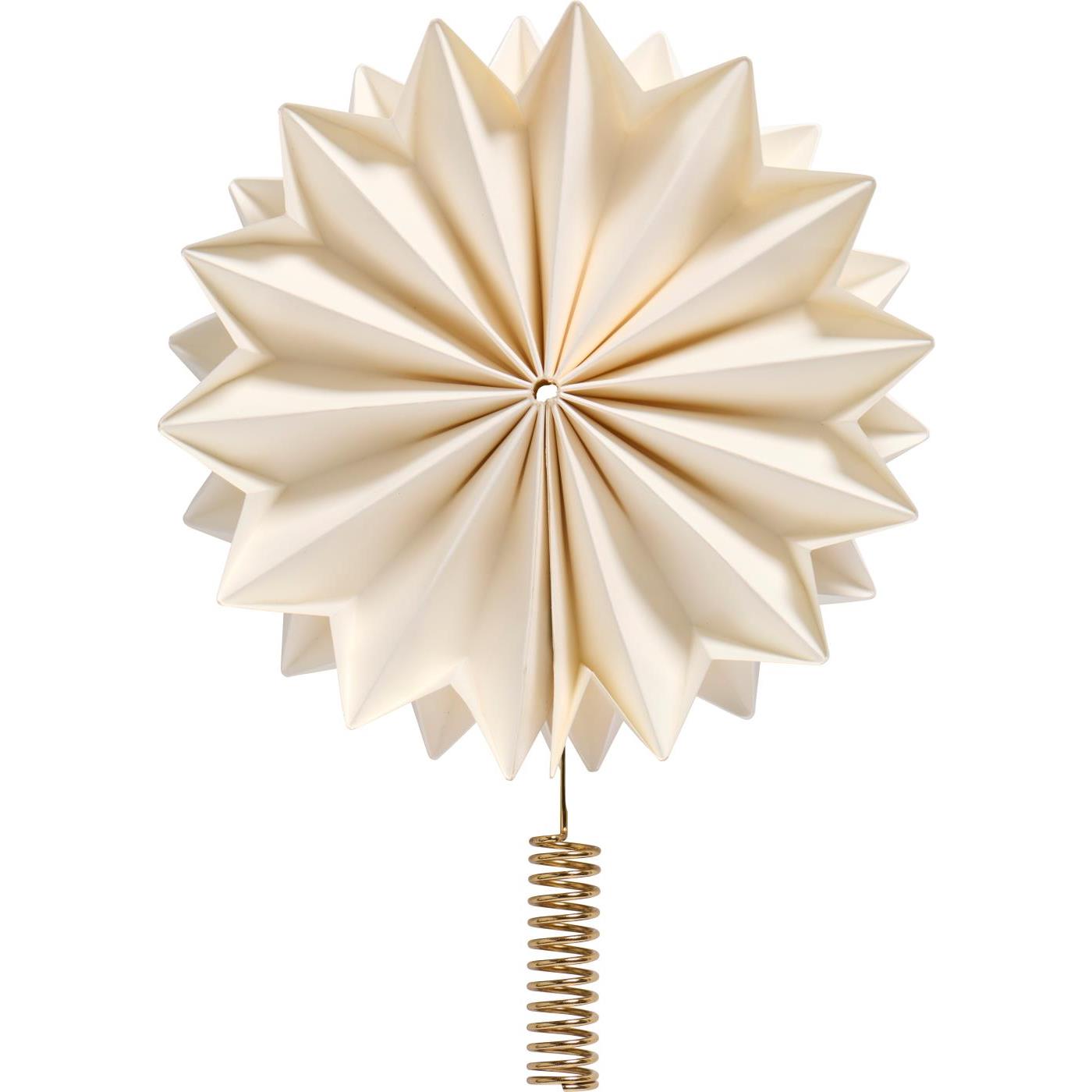Christbaumstern weiß mit messingfarbenem Halter Stella