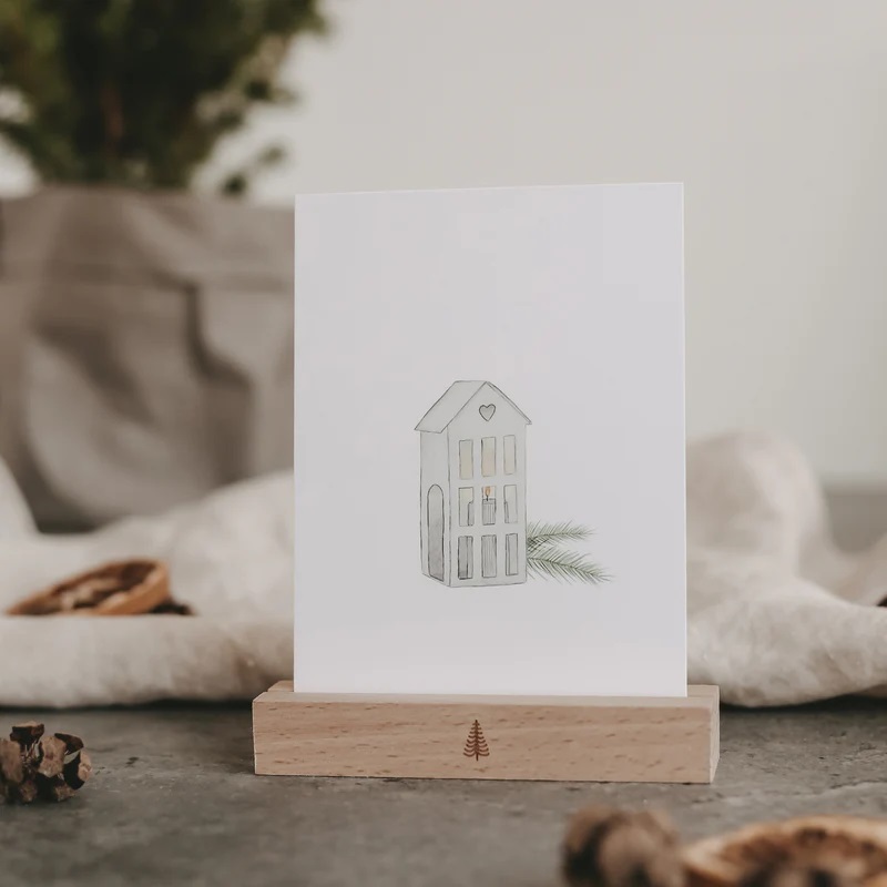 Aquarellkarte Christmas Houses