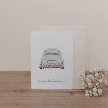 Klappkarte Hochzeitsauto