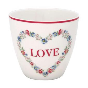 Latte cup Heart love white