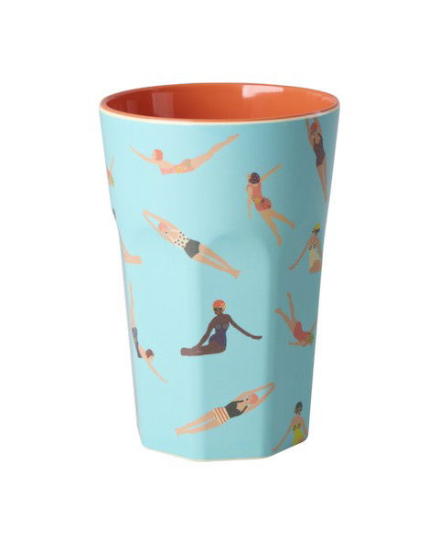 Großer Becher - Blau - Retro Swimster Print