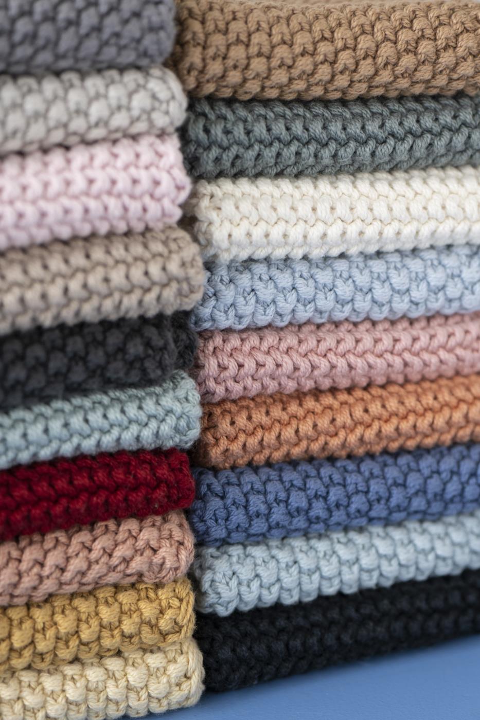 Topflappen Mynte aqua haze gestrickt