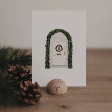 Aquarellkarte Christmas door