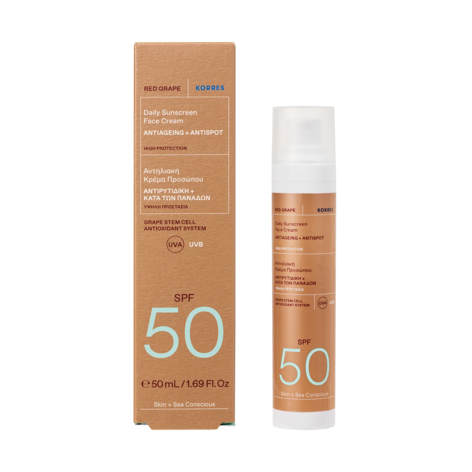 RED GRAPE Sonnencreme für das Gesicht SPF50 Anti-Aging + Anti-Dark-Spot