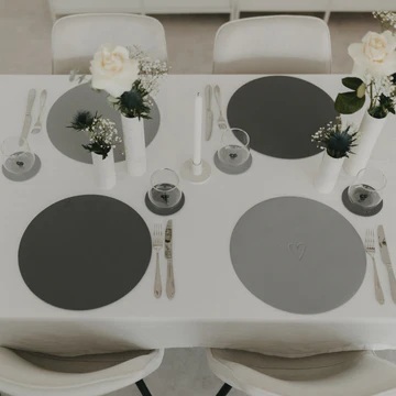 Wendbares Platzset Herz Grau