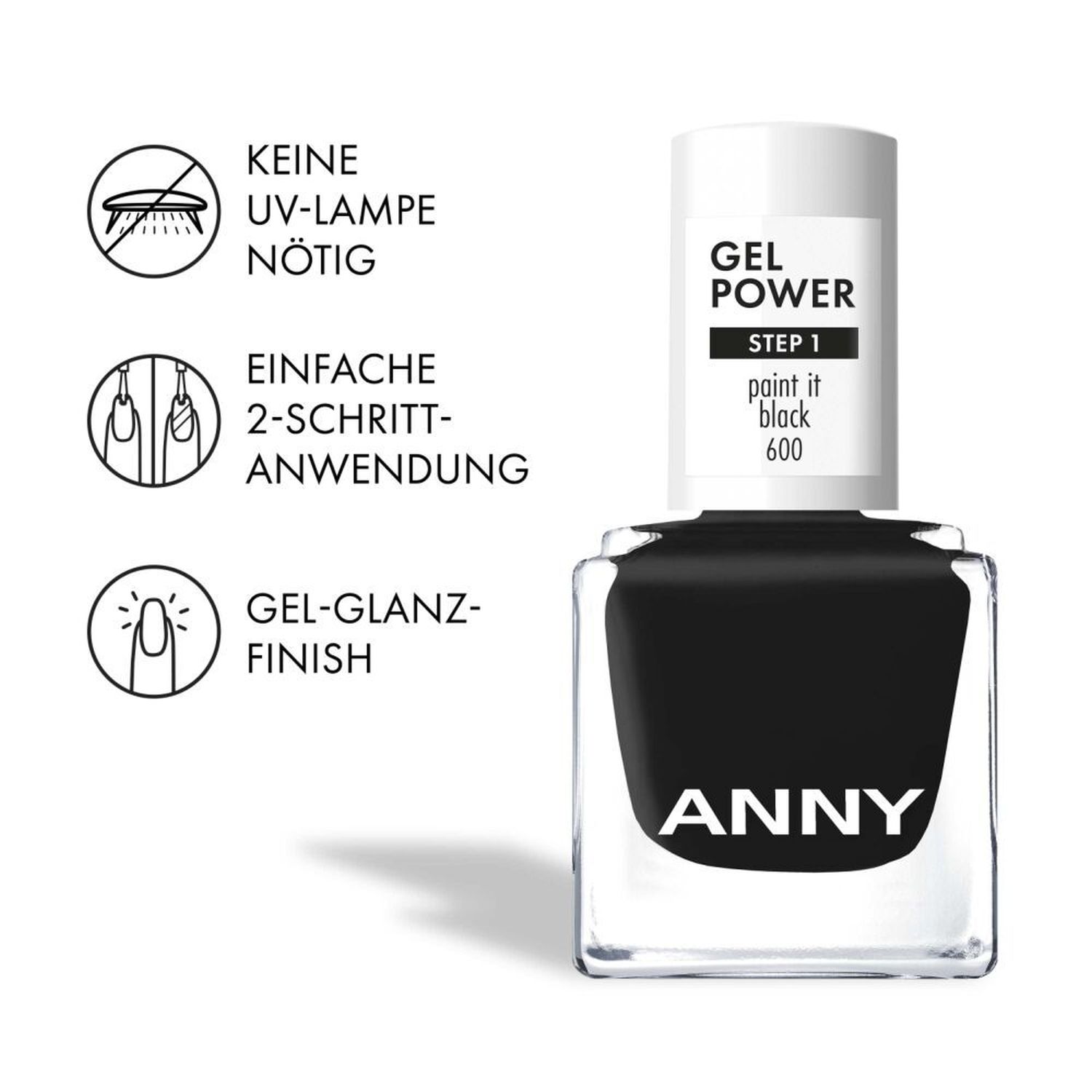 Gel Power Nail Polish 600 paint it black