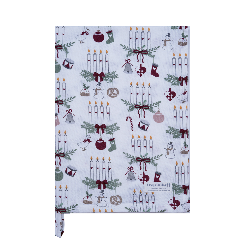 Tea Towel, Advent Guirlande, White