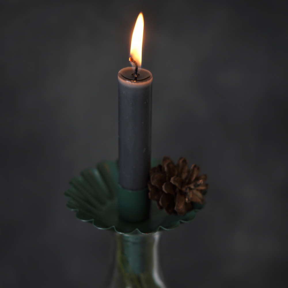 Kerzenhalter Candle holder bottle sunflower green