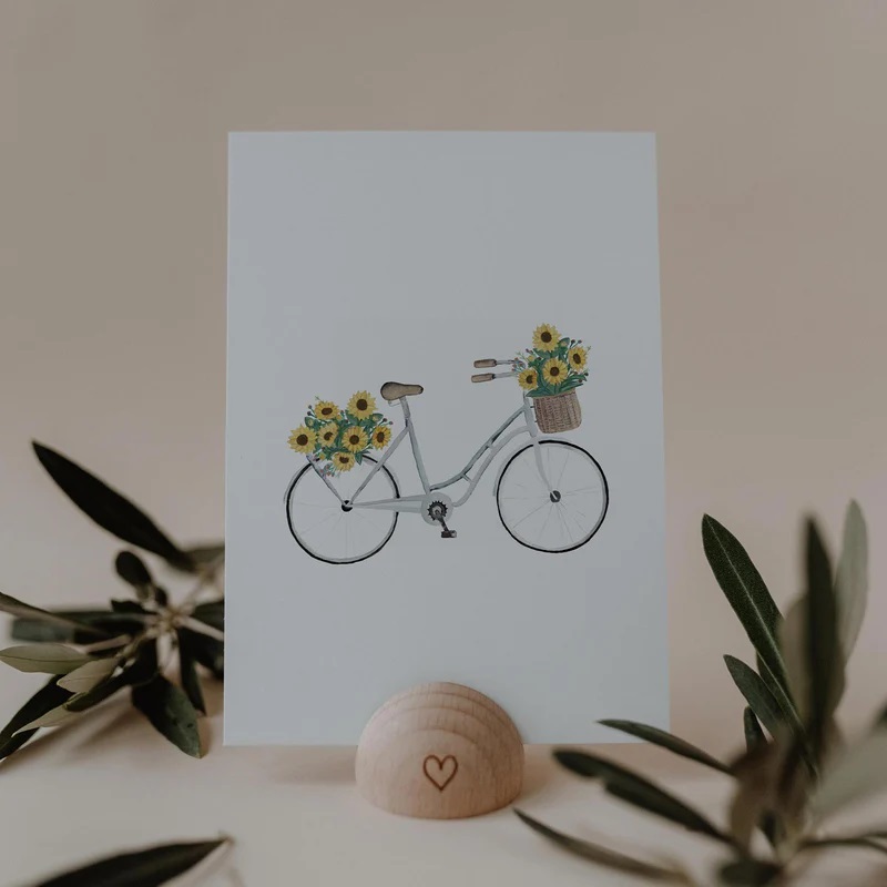 Aquarellkarte Flowerbike