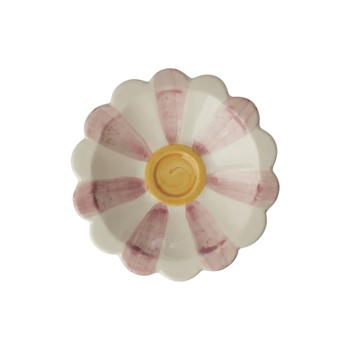 Kleine Keramik Dipschälchen - Hand-painted Stripes - Pinkish