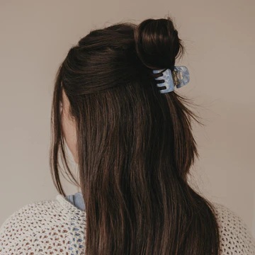 Haarspange klein Herz Sky