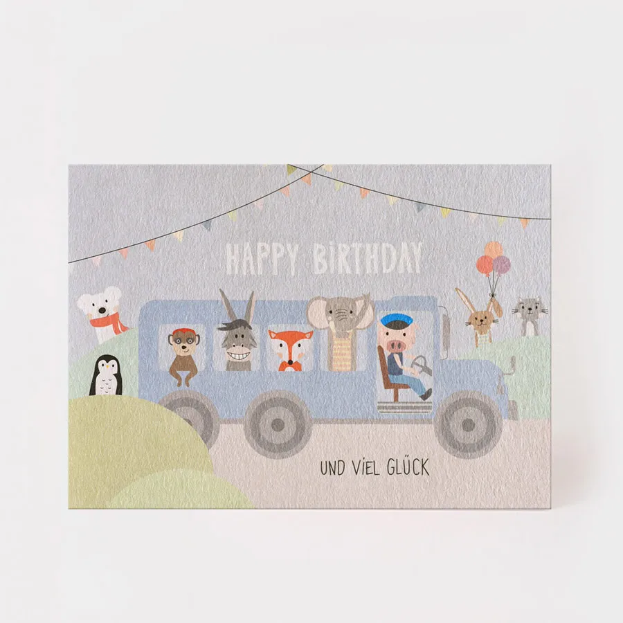 HAPPY BIRTHDAY TIERE IM BUS