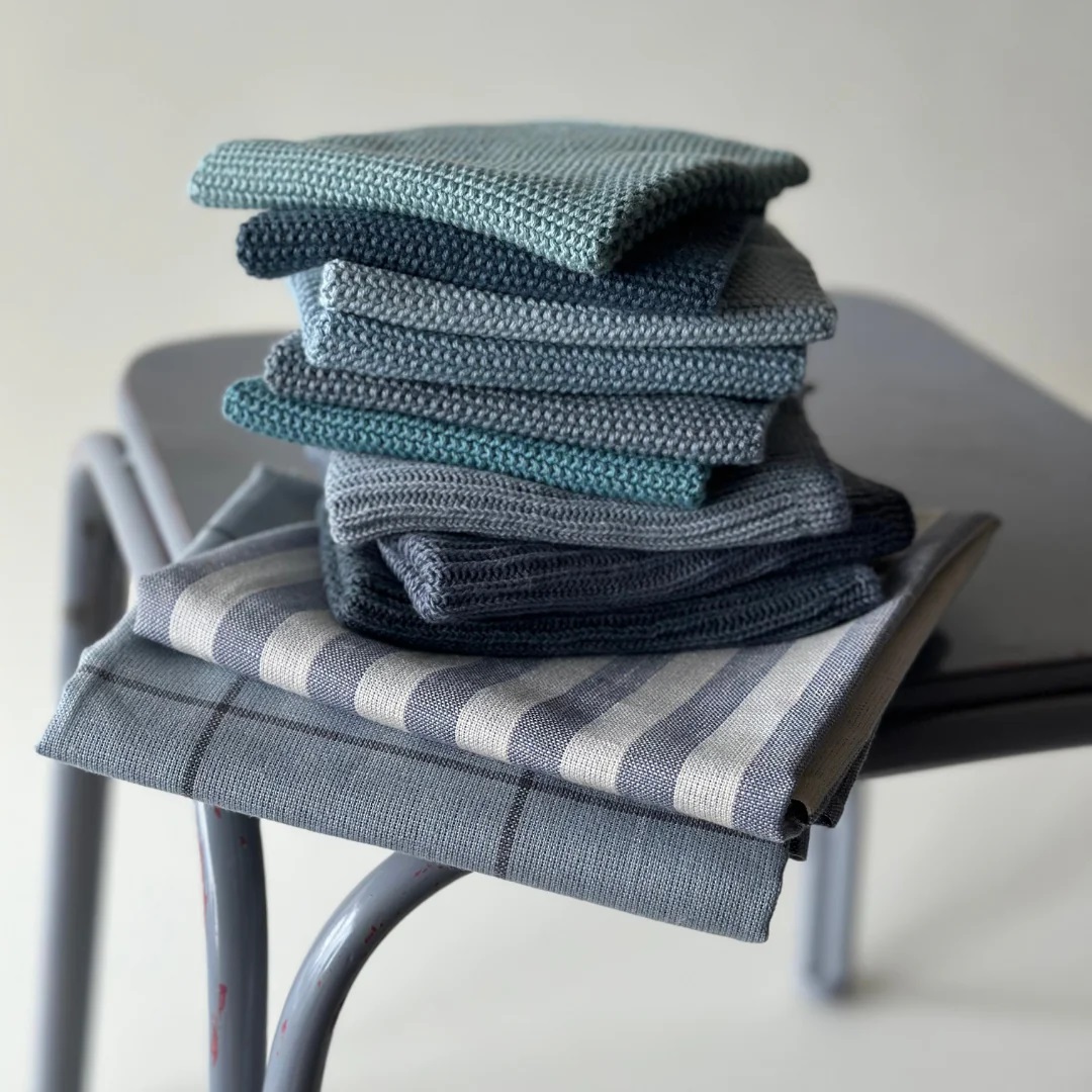 Geschirrtuch - Squares - Pearl and Blue