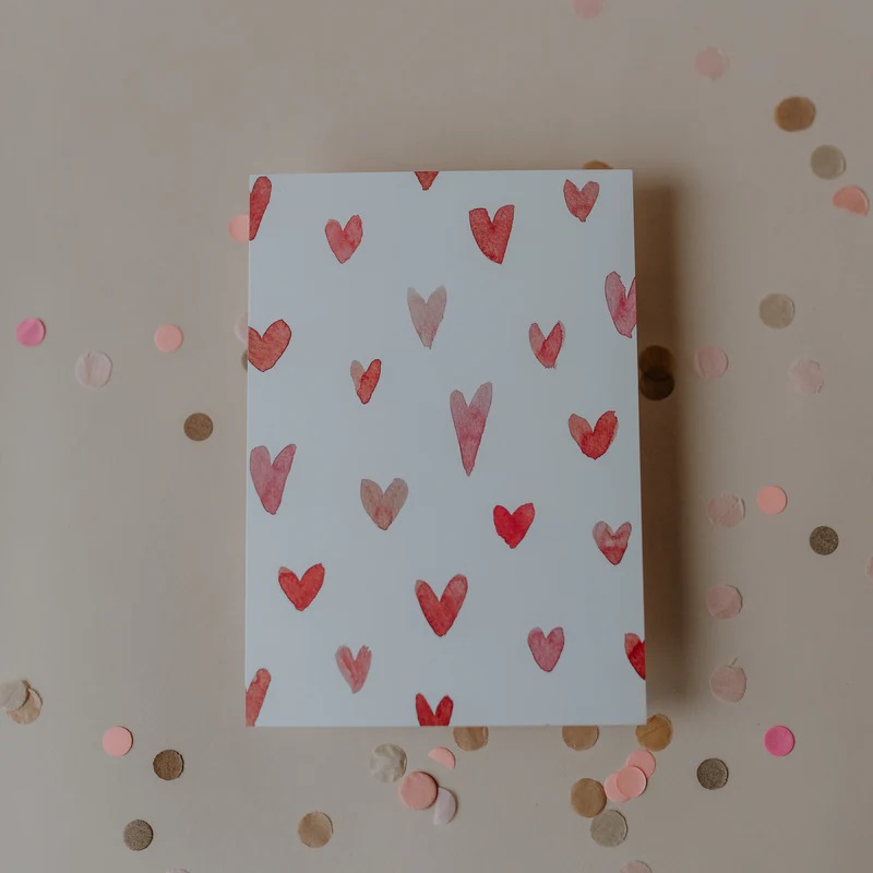 Aquarellkarte Hearts