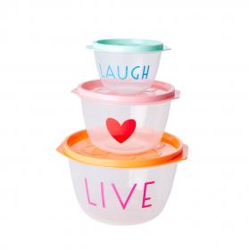 Round Foodbox with LIVE, LOVE and LAUGH - Set of 3 