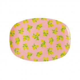 Melamine rectangular plate small lemon print 